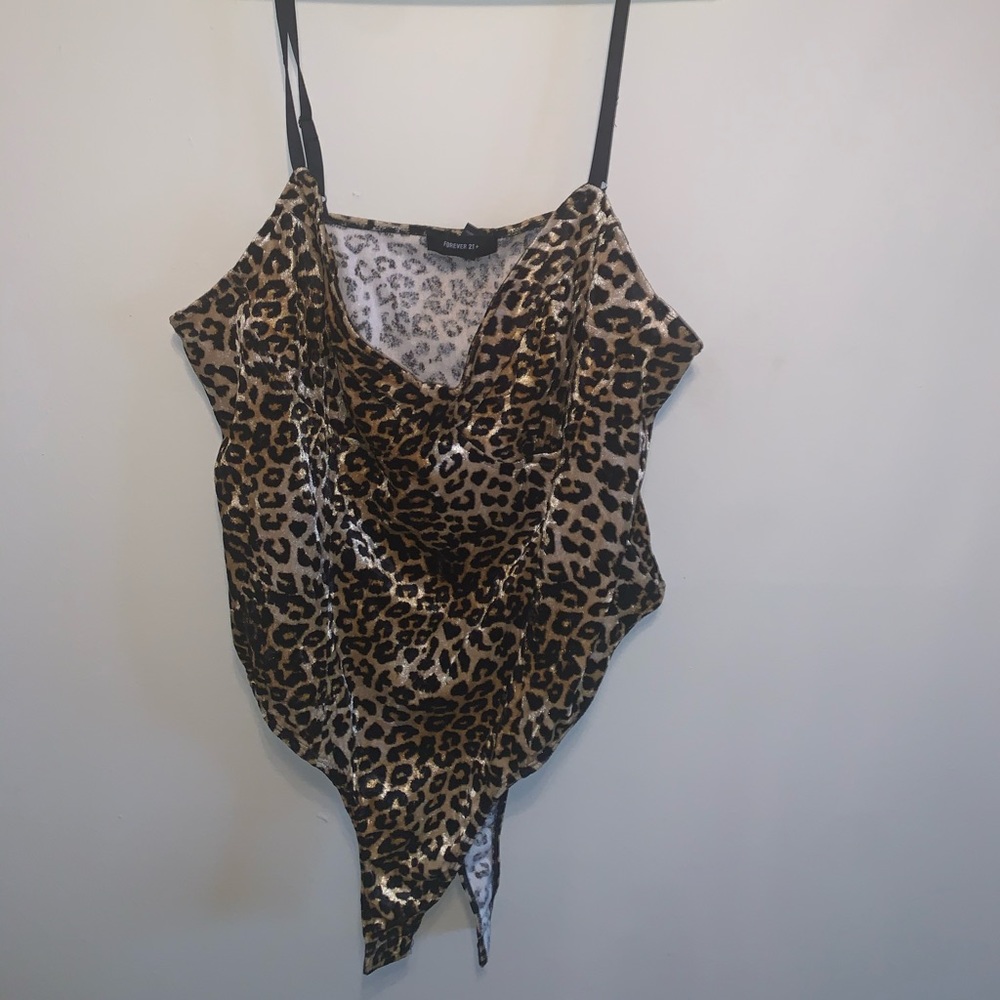 Velvet Leopard Print Bodysuit